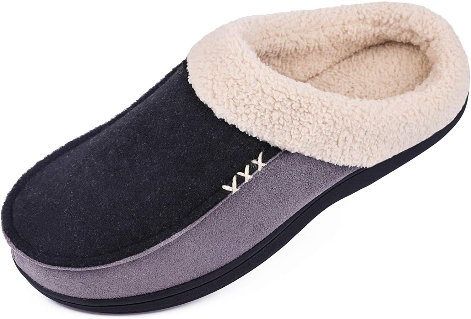 Amazon.com | LongBay Men's Warm Memory Foam Moccasin Suede Plush Wool Fleece Lined Slip On Indoor Outdoor Clog House Slippers | Slippers