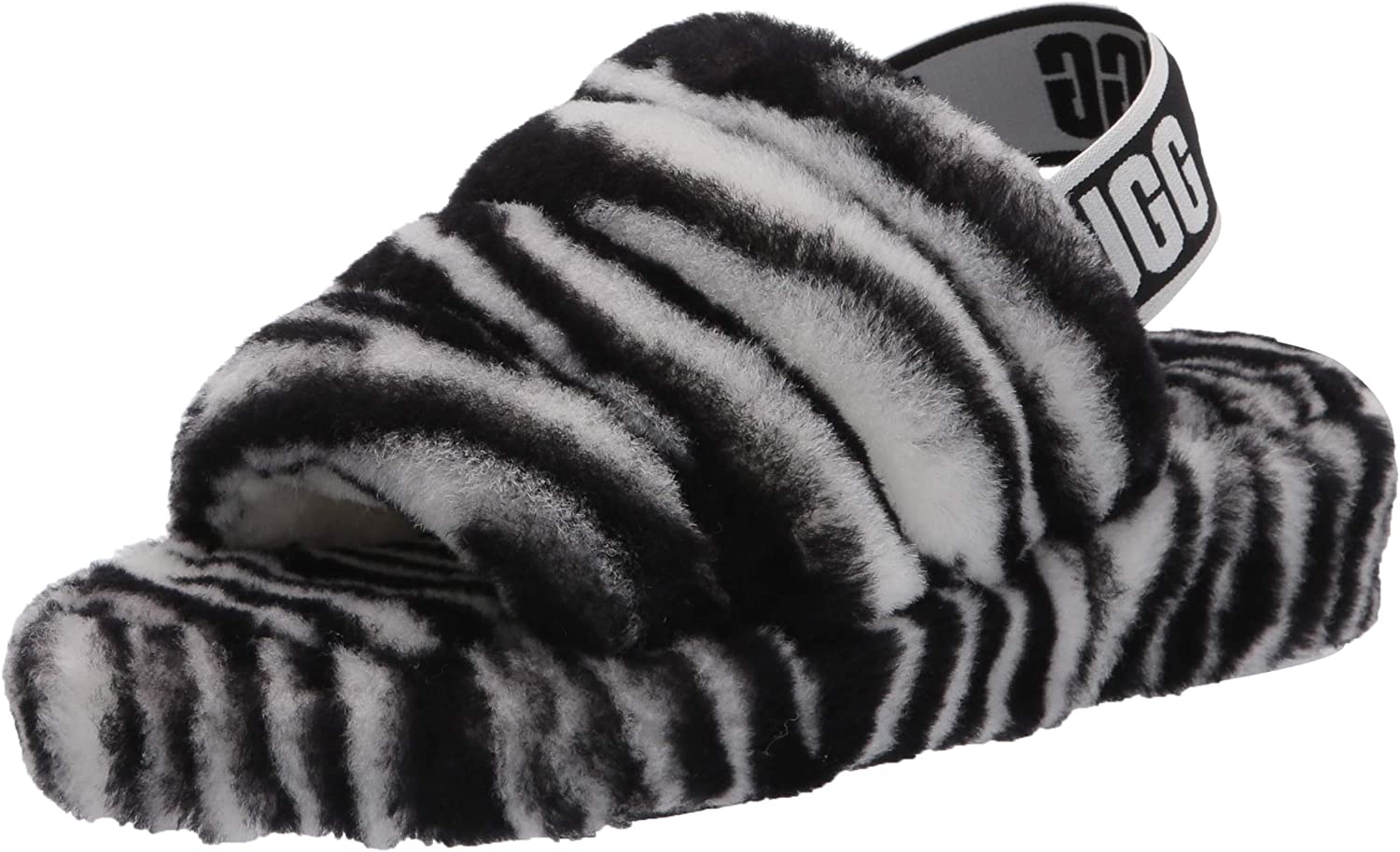 Amazon.com | UGG Women's Fluff Yeah Slide Zebra Slipper | Slippers